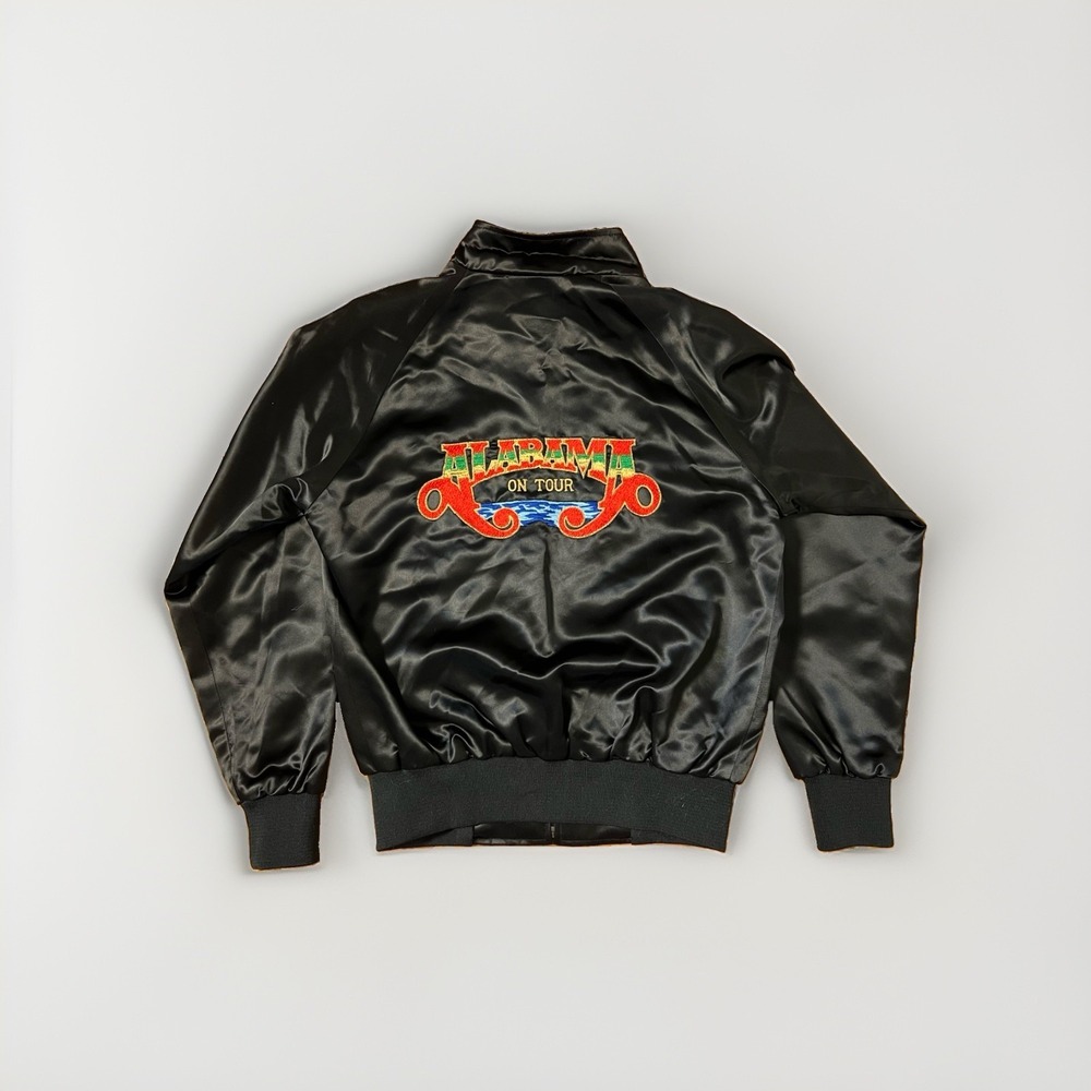 Alabama Jacket Mens Small On Tour Black Satin Country Southern Rock Band Vintage
